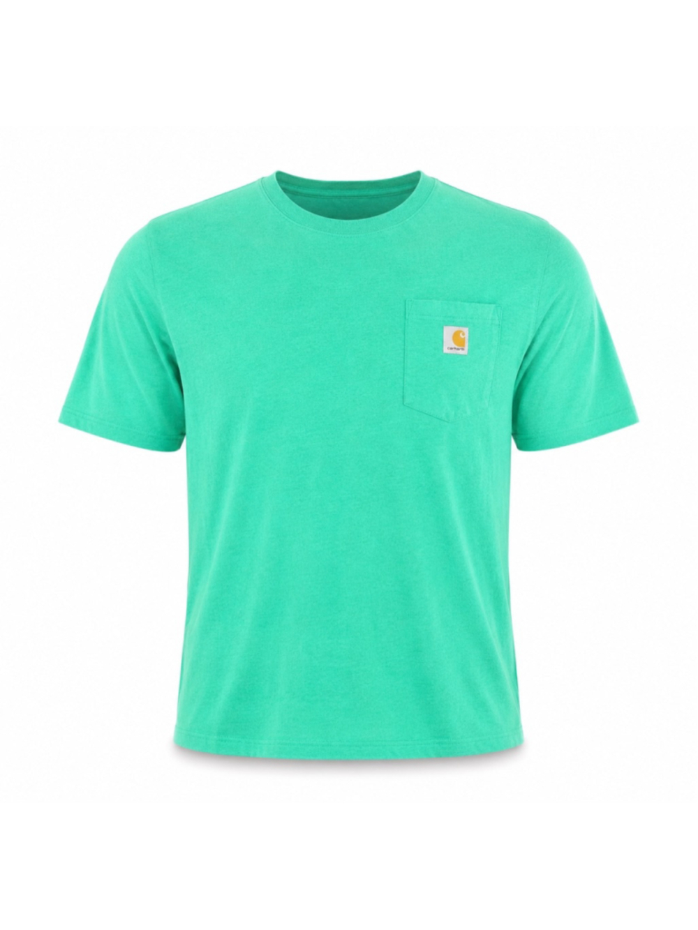 CARHARTT Men's Loose Fit Heavyweight Logo Pocket Tee Kelly Green Sz L K87-M